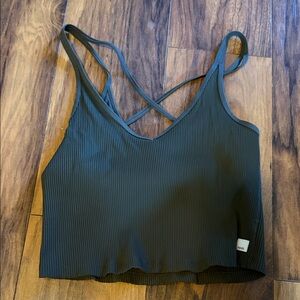 Vuori green Ribbed Top